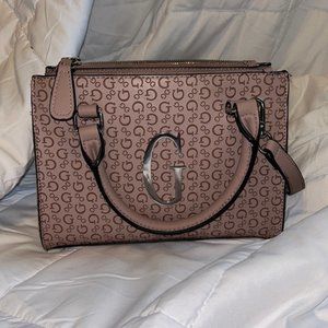 Dusty mauve Guess crossbody logo bag